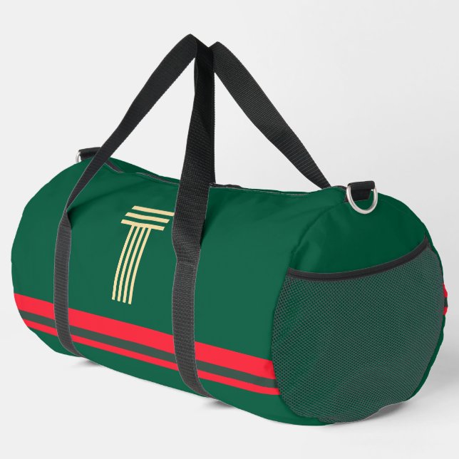 Personalisieren Sie mit Ihrem anfänglichen grünen  Duffle Bag (Rechte Ecke)