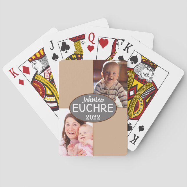 Personalisieren Sie mit Ihrem eigenen Foto & Name  Spielkarten (Rückseite)