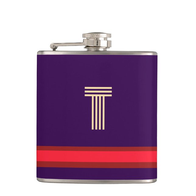 Personalisieren Sie mit Ihrem ersten Lila + Roten  Flachmann (Vorderseite)