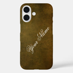 Personalisieren Sie mit Ihrem Namen Rustic Brown iPhone 16 Hülle
