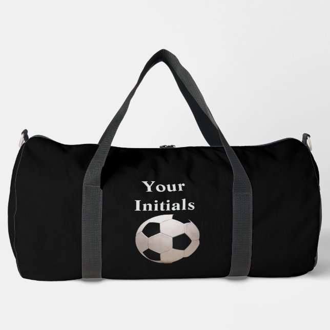 Personalisieren Sie mit Ihren Initialen Black Socc Duffle Bag (Vorderseite)