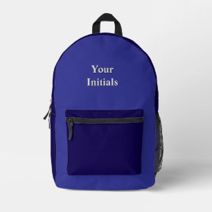 Personalisieren Sie mit Ihren Initialen Blau + Bla Bedruckter Rucksack