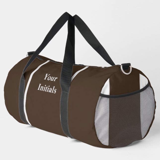 Personalisieren Sie mit Ihren Initialen dk Brown Duffle Bag (Rechte Ecke)