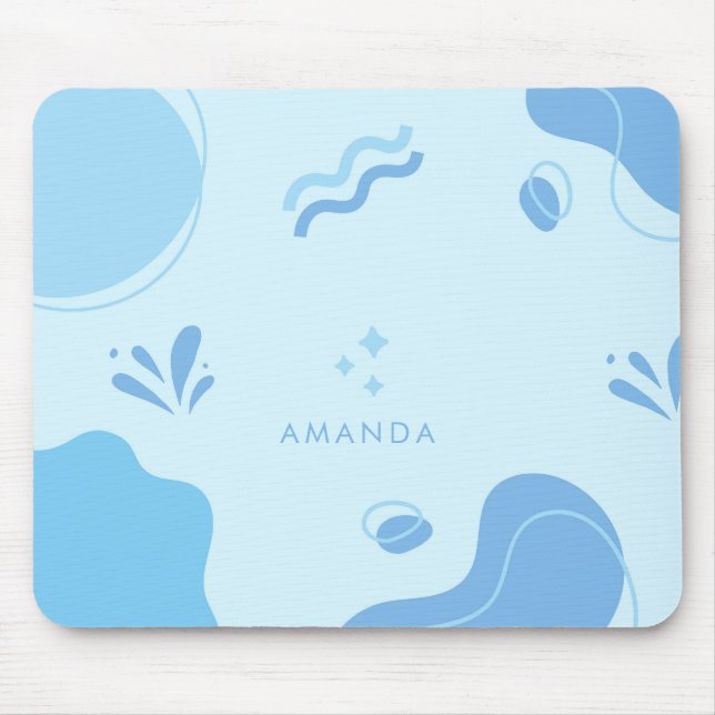Personalisieren Sie moderne Abstrakt Blue Minimali Mousepad (Vorne)