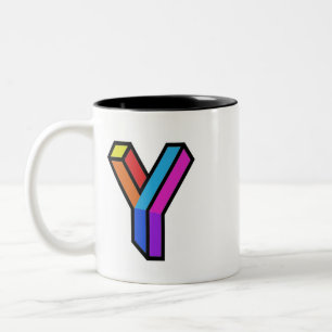 Personalisieren Sie moderne, trendige 3D-Initial L Zweifarbige Tasse