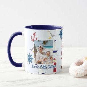 Personalisieren Sie Moms kleinen Segler Nautical Tasse