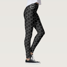 Personalisieren Sie Monogram Custom B&W Leggings