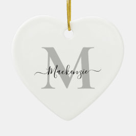 Personalisieren Sie Monogramm Initialname Herz Keramik Ornament
