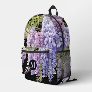 Personalisieren Sie Monogramm lila Aquarellweister Bedruckter Rucksack