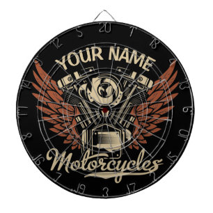 Personalisieren Sie Motorradfahrer Garage Dartscheibe