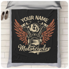 Personalisieren Sie Motorradfahrer Garage Fleecedecke