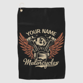 Personalisieren Sie Motorradfahrer Garage Golfhandtuch