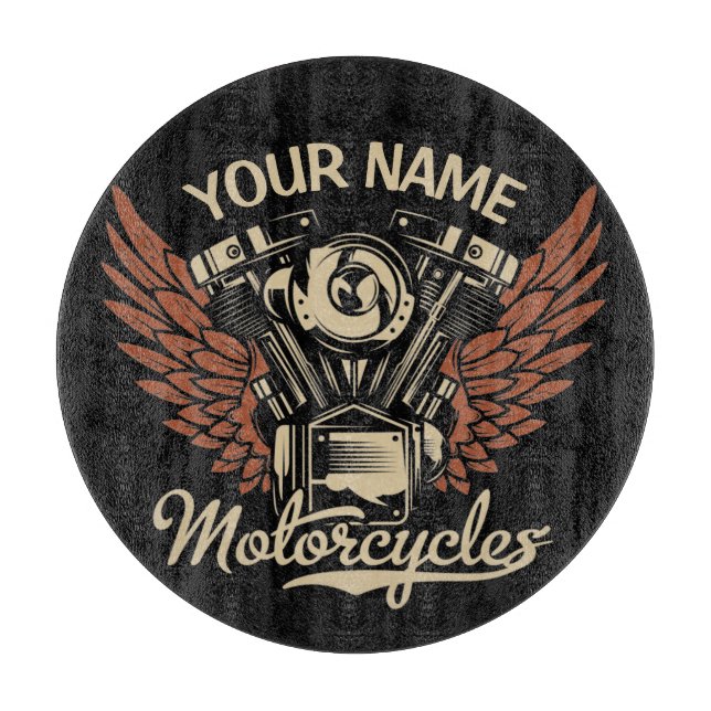 Personalisieren Sie Motorradfahrer Garage Schneidebrett (Vorderseite)