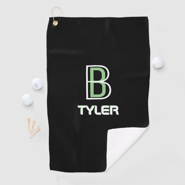 Personalisieren Sie Name & Anfangsbuchstaben, weiß Golfhandtuch (Insitu)
