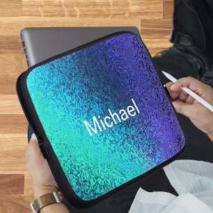 Personalisieren Sie Name Shades in Blau Laptopschutzhülle