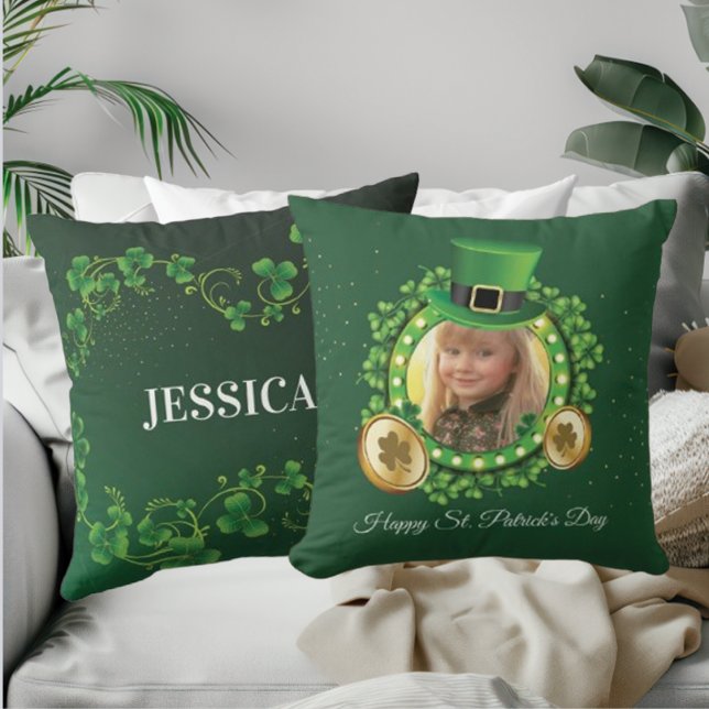 Personalisieren Sie Name und Foto St. Patrick's Da Kissen (Von Creator hochgeladen)