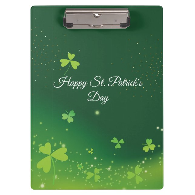 Personalisieren Sie Name und Foto St. Patrick's Da Klemmbrett (Vorderseite)