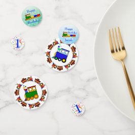 Personalisieren Sie Name und Jahr Choo-Zug Geburts Konfetti