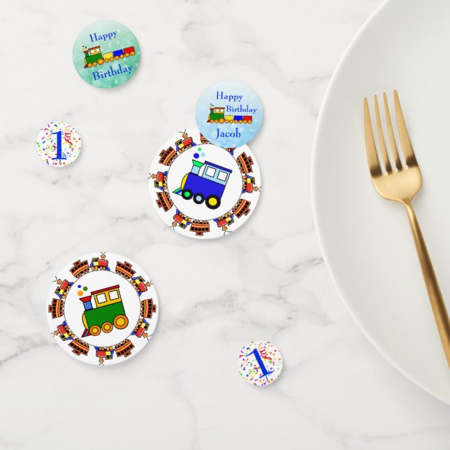 Personalisieren Sie Name und Jahr Choo-Zug Geburts Konfetti (Gruppe)