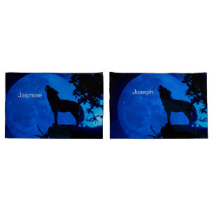 personalisieren Sie Namen Wolf Pillowcase Kissenbezug