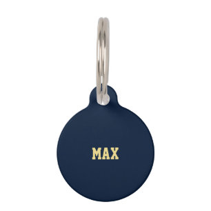 Personalisieren Sie navy blauen goldenen Hund Name Haustiermarke