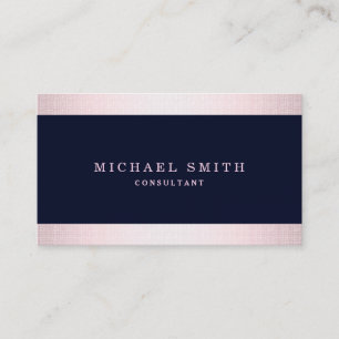 Personalisieren Sie Navy Blue Gold Streifen Modern Visitenkarte