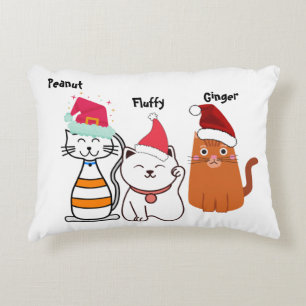 Personalisieren Sie Niedlich Kitty Cat Family Weih Dekokissen