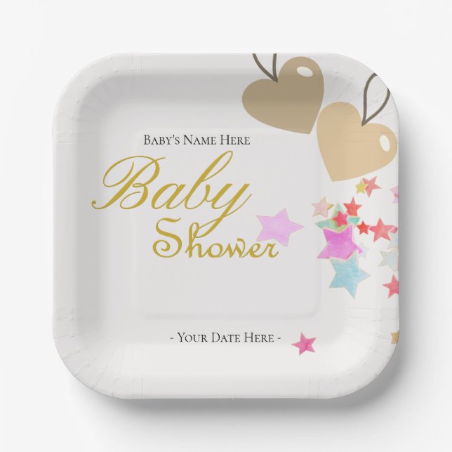 Personalisieren Sie Niedliche Babydusche Pappteller (Vorderseite)
