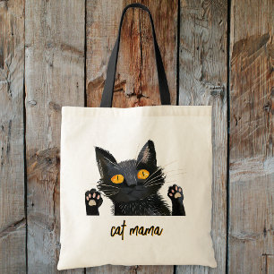 Personalisieren Sie Niedliche Black Cat Mama Tragetasche
