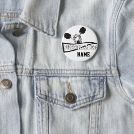 Personalisieren Sie Niedliche Black Cheerleader Gi Button