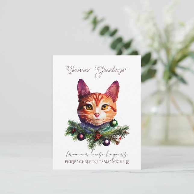 Personalisieren Sie Niedliche Orange Cat Weihnacht (Stehend Vorderseite)