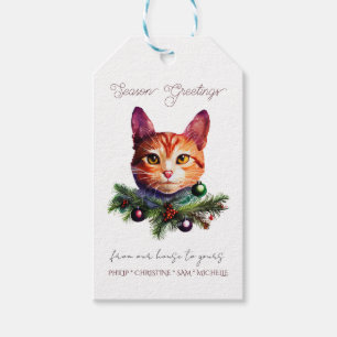 Personalisieren Sie Niedliche Orange Cat Weihnacht Geschenkanhänger