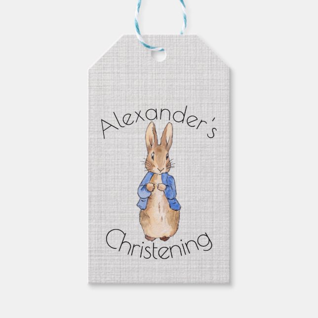 Personalisieren Sie Peter das Kaninchen Christenin Geschenkanhänger (Vorderseite)