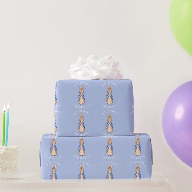 Personalisieren Sie Peter das Kaninchen Christenin Geschenkpapier (Partygeschenke)