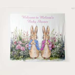 Personalisieren Sie Peter und Flopsy Baby Dusche E Wandteppich