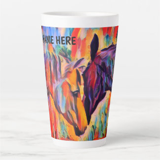 Personalisieren Sie Pferdefreunde Latte Tasse