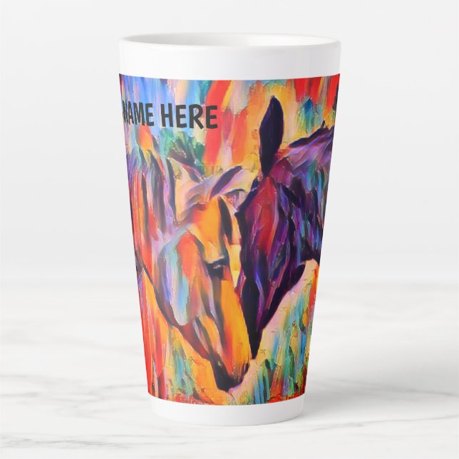 Personalisieren Sie Pferdefreunde Latte Tasse (Vorderseite)