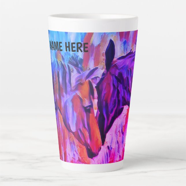 Personalisieren Sie Pferdefreunde Latte Tasse (Vorderseite)