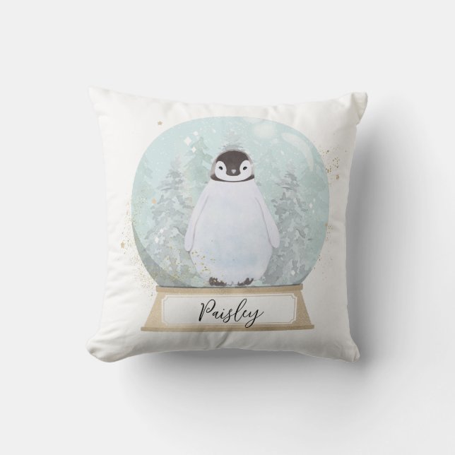 Personalisieren Sie Pinguin Weihnachten Kissen (Vorderseite)