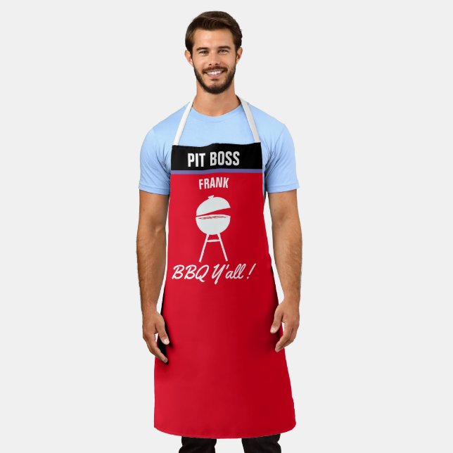 Personalisieren Sie Pit Boss Funny GRILLEN Y'all G Schürze (Getragen)