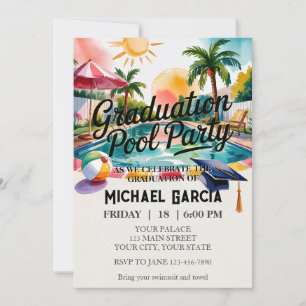 Personalisieren Sie Pool Graduation Party Funny Me Einladung