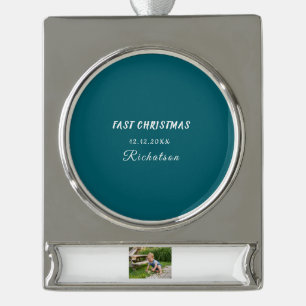 personalisieren Sie professionellen Weihnachten Si Banner-Ornament Silber