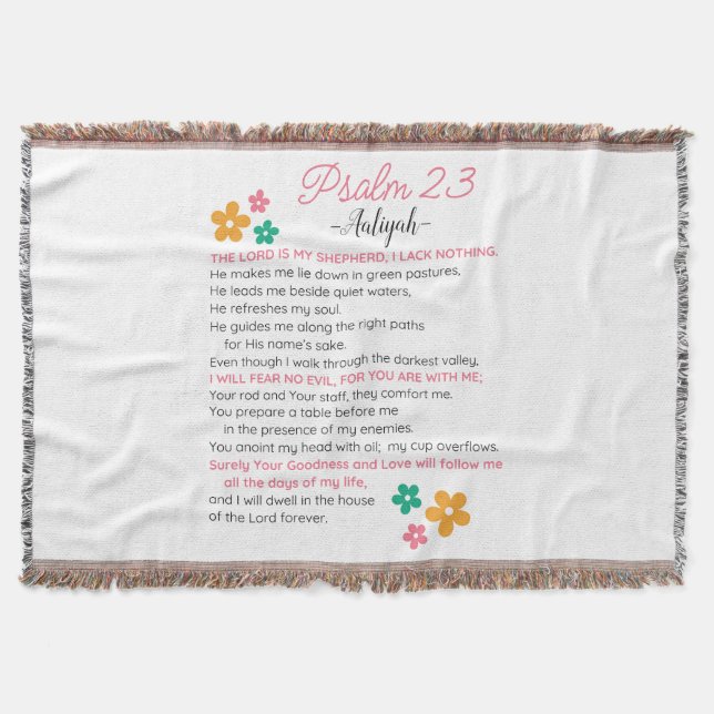 Personalisieren Sie Psalm 23-NIV Bibelbibliotheken Decke (Vorderseite)