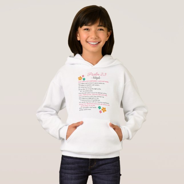 Personalisieren Sie Psalm 23-NIV Bibelbibliotheken Hoodie (Vorne ganz)