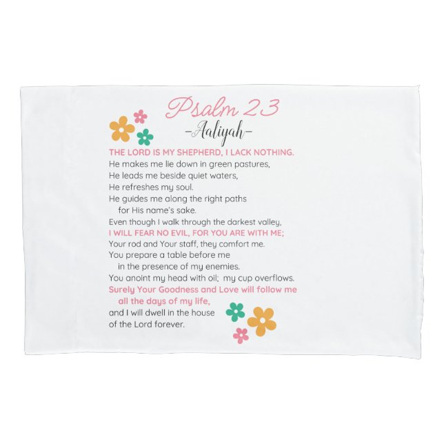 Personalisieren Sie Psalm 23-NIV Bibelbibliotheken Kissenbezug (Vorderseite)