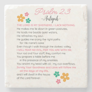 Personalisieren Sie Psalm 23-NIV Bibelbibliotheken Steinuntersetzer