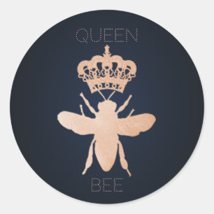 Personalisieren Sie QUEEN BEE Rose Gold-Geschenkau Runder Aufkleber