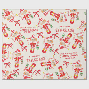 Personalisieren Sie Red Hair Girl Elf Geschenkpapier