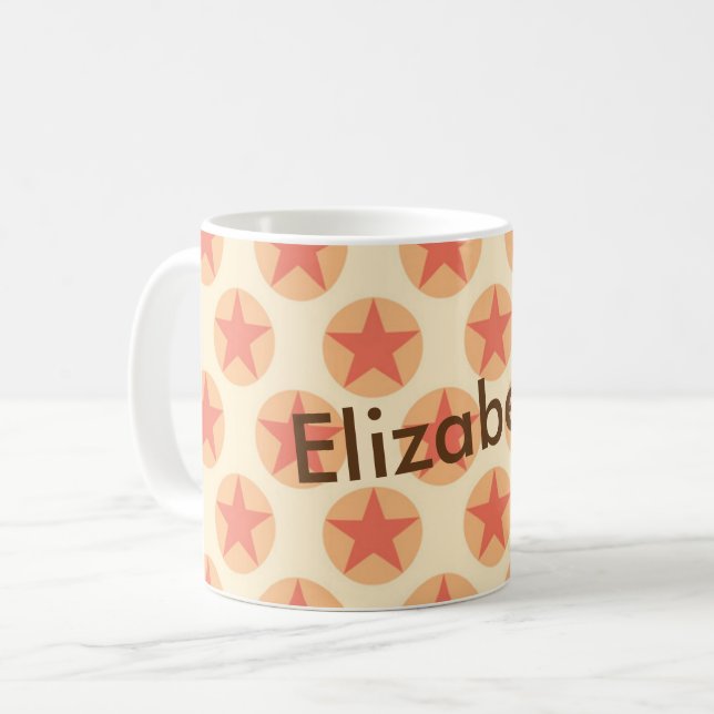 Personalisieren Sie Red Star Pattern durch Schaufe Kaffeetasse (Vorderseite Links)
