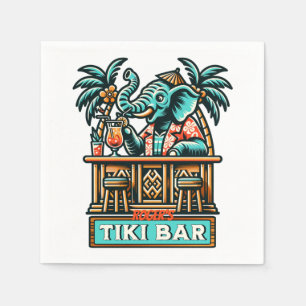 Personalisieren Sie Retro Elephant Tiki Bar Serviette